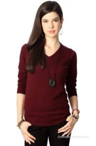 People Casual Full Sleeve Solid Women's Top